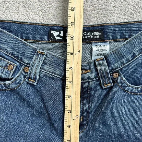Rockies Women's Relaxed Low Rise Western Denim Jeans Size 4 L Tall Blue - Picture 8 of 13